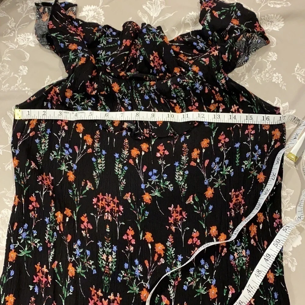 Altar’d State Black Floral Off Shoulder Dress EUC